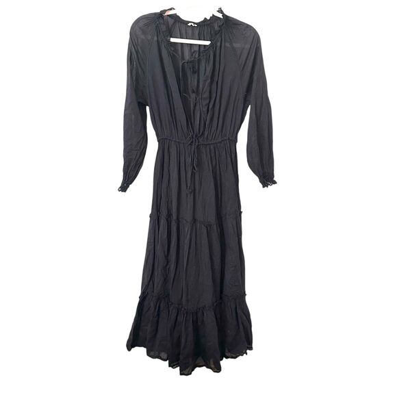 LA‎ BOHÉME Tiered Boho Maxi Dress Black Sz M/L - Picture 1 of 4